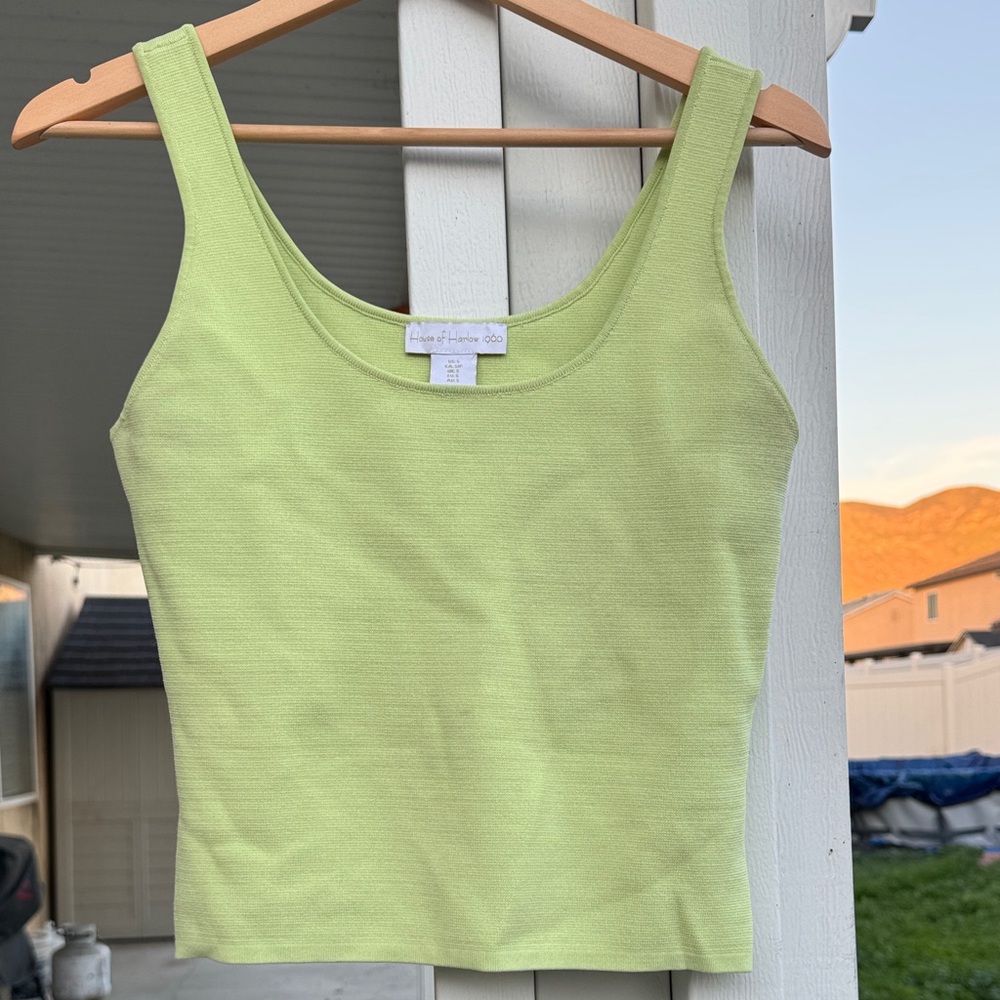 House of Harlow 1960 Lime Green Tank Top